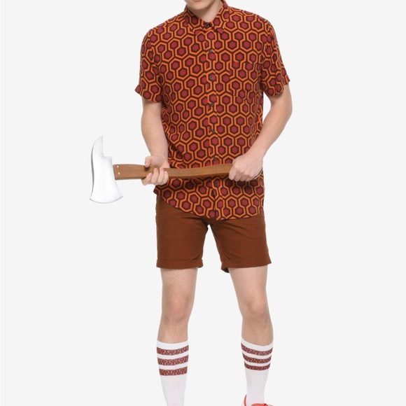 The Shining Overlook Hotel Carpet Woven Button-Up mens medium - Picture 3 of 6